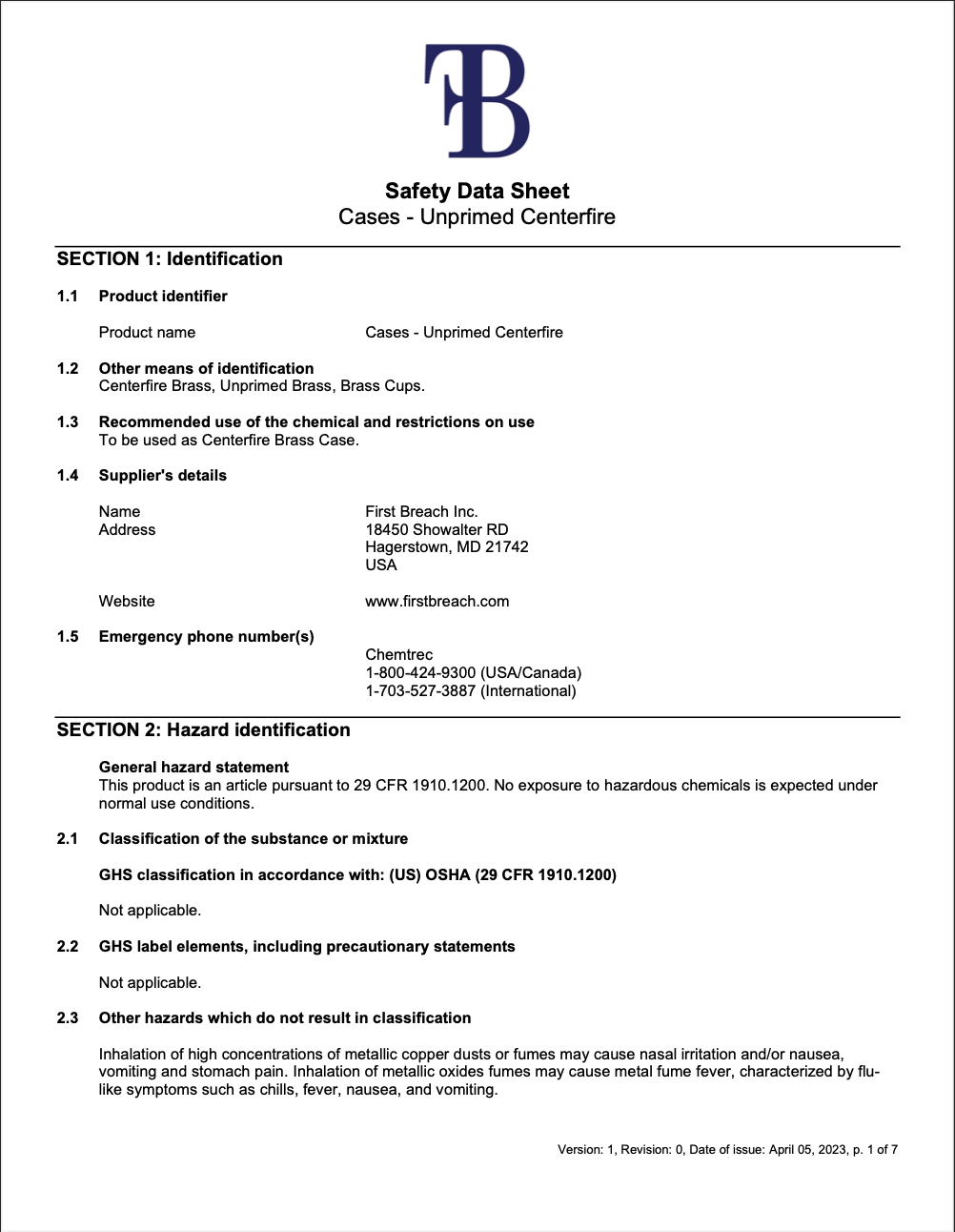 Cases Datasheet Front page